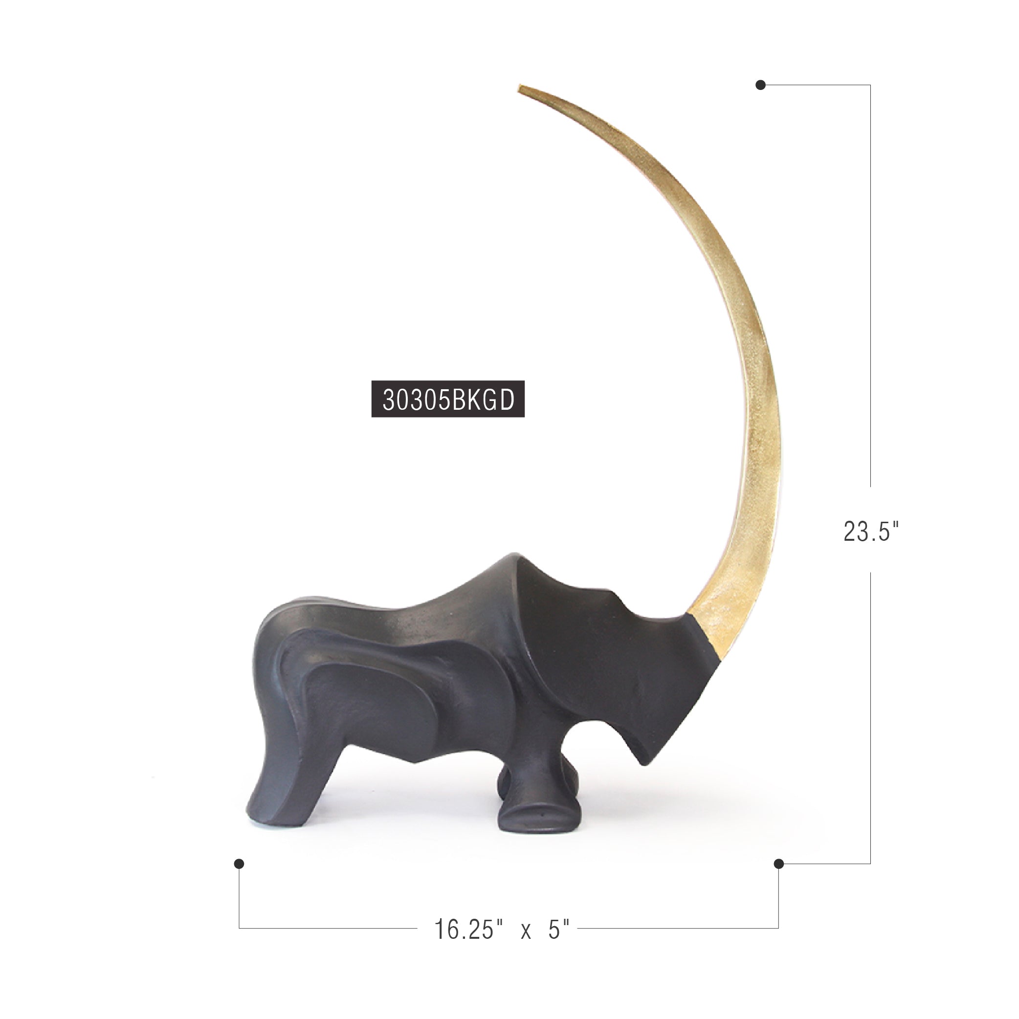 Crescent Rhino Figurine | Galore Home: Luxury Home Decor, Elegant Home Furnishings, Stylish Home Accents & Contemporary Home Accessories