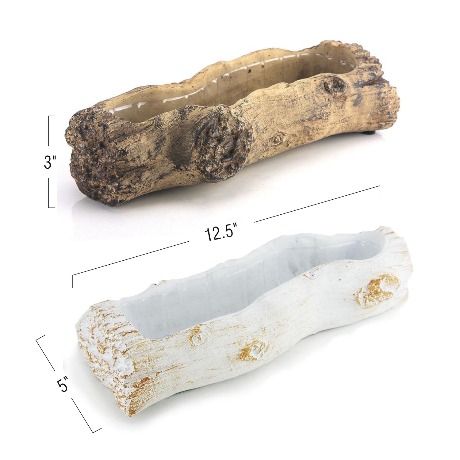 Ceramic Log Planter | Galore Home: Luxury Home Decor, Elegant Home Furnishings, Stylish Home Accents & Contemporary Home Accessories