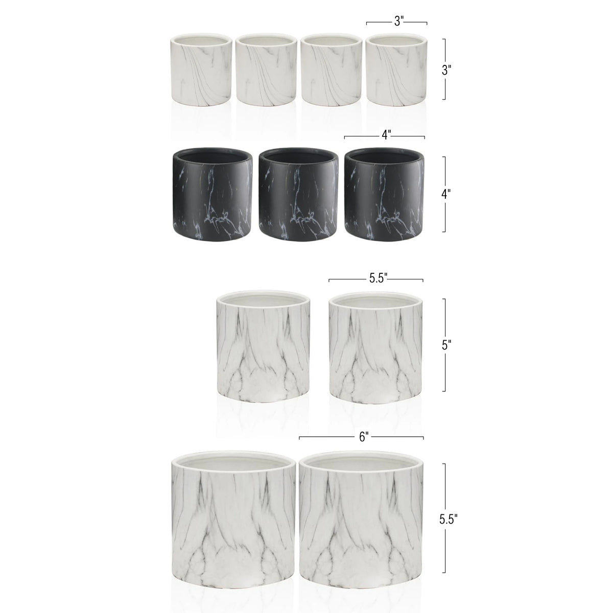 Round Indoor Ceramic Marble Pot | Galore Home: Luxury Home Decor, Elegant Home Furnishings, Stylish Home Accents & Contemporary Home Accessories