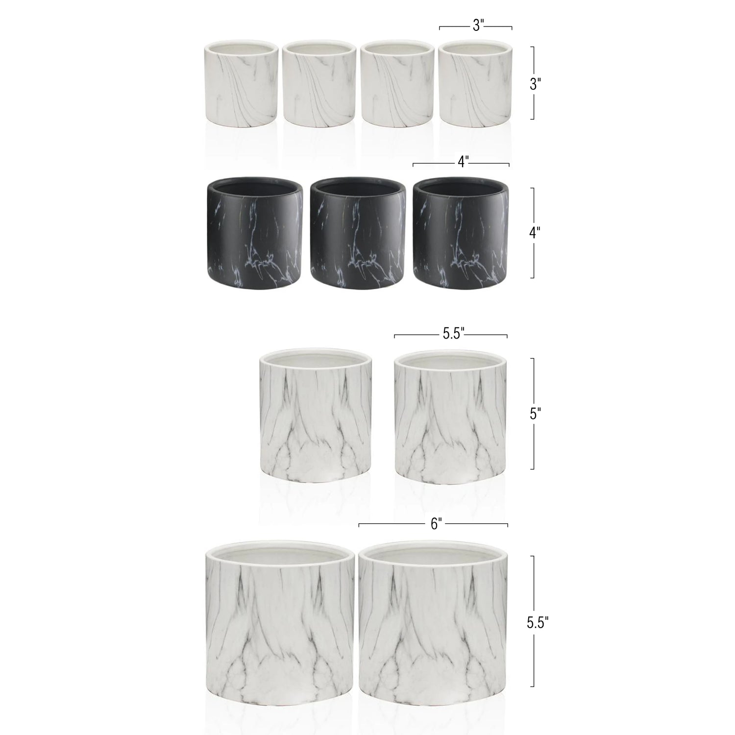 Round Indoor Ceramic Marble Pot | Galore Home: Luxury Home Decor, Elegant Home Furnishings, Stylish Home Accents & Contemporary Home Accessories