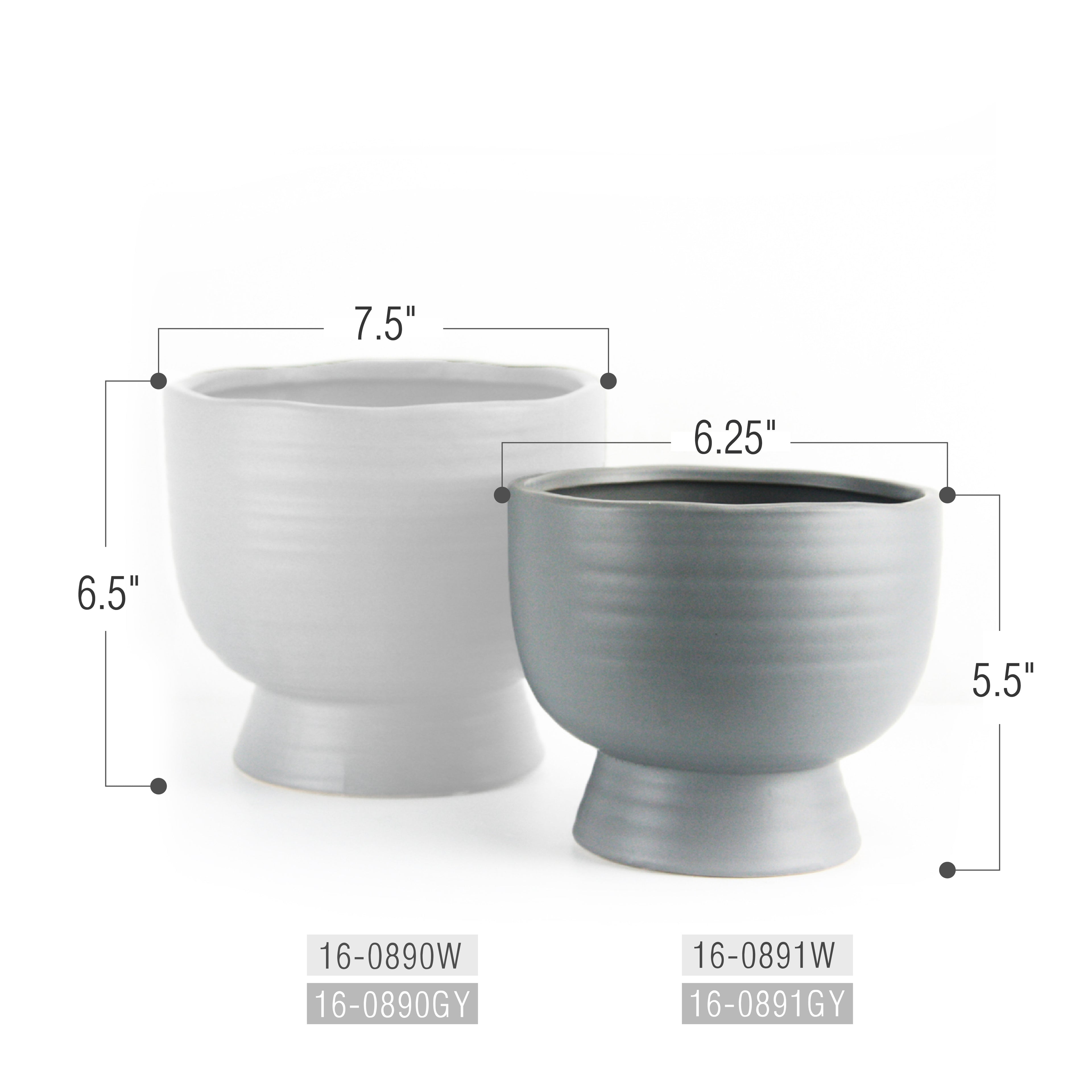 Mid Century Short Ceramic Pot | Galore Home: Luxury Home Decor, Elegant Home Furnishings, Stylish Home Accents & Contemporary Home Accessories