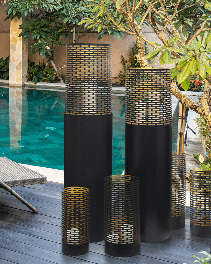Mandala Floor Hurricane Candle Column