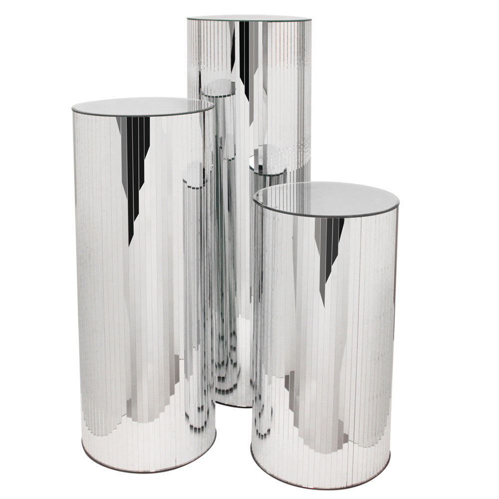 Mirrored Cylindrical Display Column/Pedestal | Galore Home: Luxury Home Decor, Elegant Home Furnishings, Stylish Home Accents & Contemporary Home Accessories