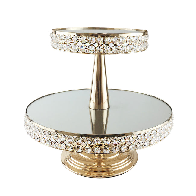 Double Layered Crystal Cake Stand Serving Tray