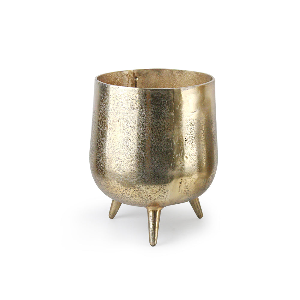 large rose gold plant pot Tripod Metal Round Pot