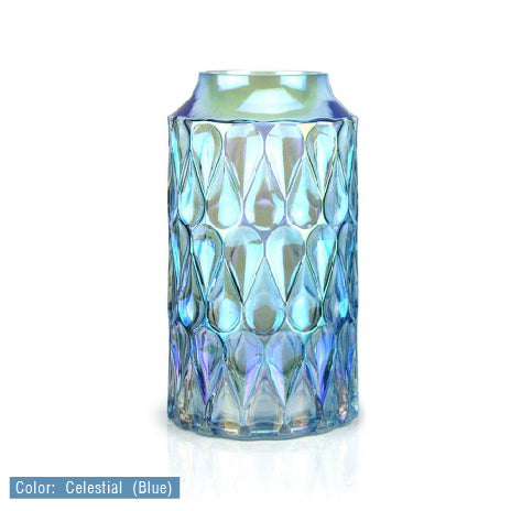 Cylindrical Iridescent Glass Vase | Galore Home: Luxury Home Decor, Elegant Home Furnishings, Stylish Home Accents & Contemporary Home Accessories