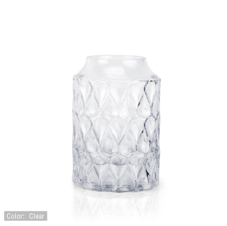 Cylindrical Iridescent Glass Vase