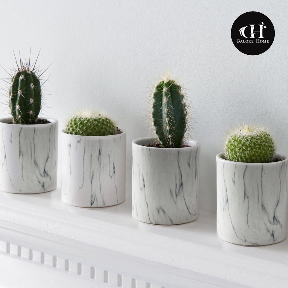 Round Indoor Ceramic Marble Pot | Galore Home: Luxury Home Decor, Elegant Home Furnishings, Stylish Home Accents & Contemporary Home Accessories