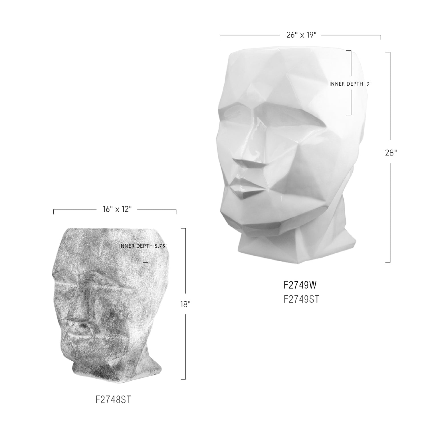 Cubism Face Sculpture / Planter | Galore Home: Luxury Home Decor, Elegant Home Furnishings, Stylish Home Accents & Contemporary Home Accessories