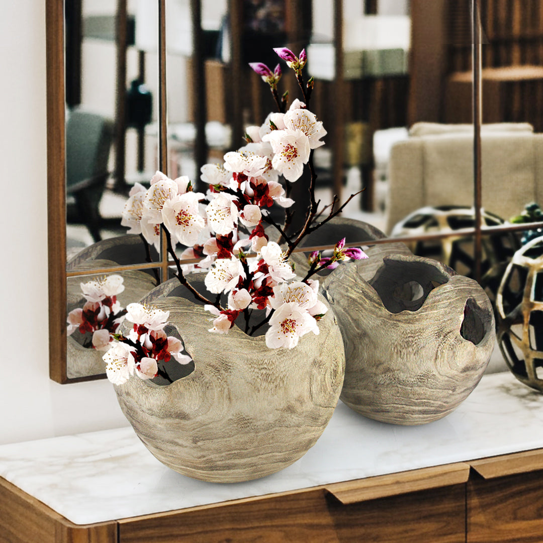 Spheric Wooden Vase | Galore Home: Luxury Home Decor, Elegant Home Furnishings, Stylish Home Accents & Contemporary Home Accessories